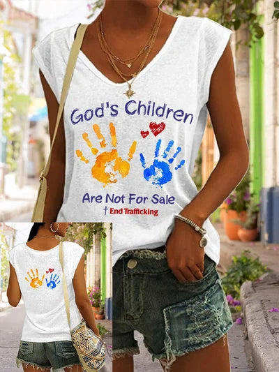 God'S Children Are Not For Sale Women's Print Tank Top